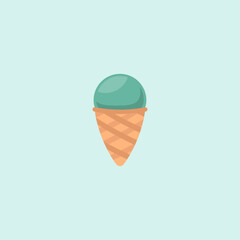 Tasty icecream icon logo flat vector design