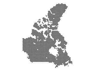 Hexagonal Grid map of Canada Large