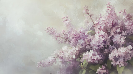 Obraz premium Elegant wedding invitation card background vector. Minimal hand painted Lilac botanical flowers texture template background. Design for wedding, vip cover, poster, rsvp moderncard.Valentine's Day