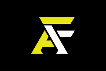 Letter A, F, AF OR FA Business logo vector illustration especially for company brand media marketing.