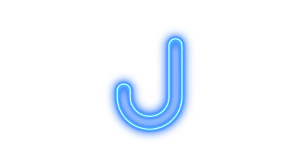 Glowing Neon Letter J Sign, Neon j icon color glow with transparent background