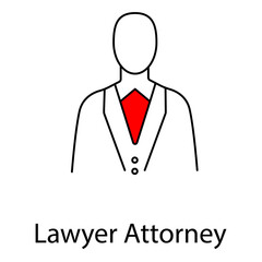 Lawyer Attorney vector Icon design Representing Legal Professional Services