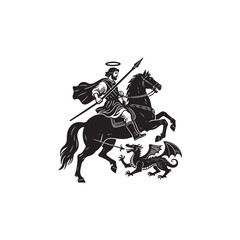 Saint George Slaying the Dragon Silhouette