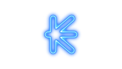 Glowing Neon Letter K Symbol, Neon kip sign icon glow with transparent background