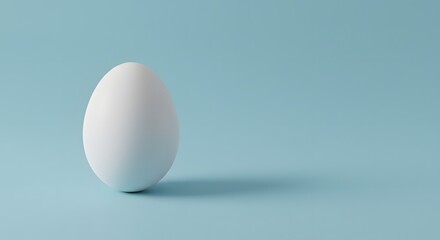 White egg centered on a solid pastel background.