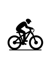 a black silhouette vector icon of a bike