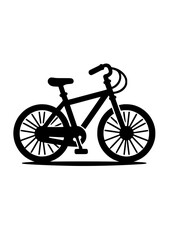 a black silhouette vector icon of a bike