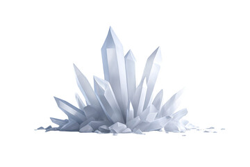 White Crystals Isolated on Transparent Background On Transparent Background