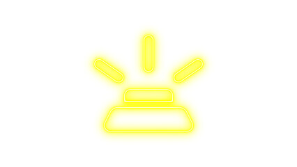 Neon land mine on icon glow with transparent background