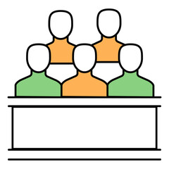 Jury vector Icon design Representing Legal Compliance and Verdict