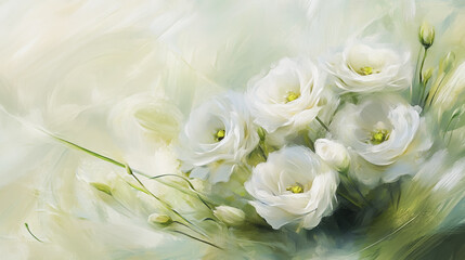 Elegant wedding invitation card background vector. Minimal hand painted Lisianthus botanical flowers texture template background. Design for wedding, vip cover, poster, rsvp moderncard.Valentine's Day