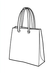 White Shopping Bag with Handles