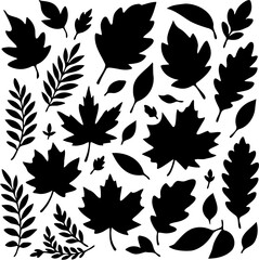 autumn leaf silhouette vector illustration