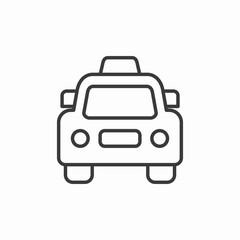 taxi cab front icon sign vector