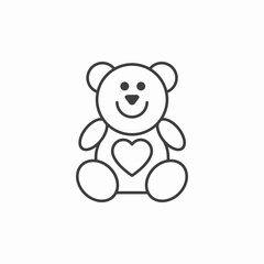 teddy bear toy icon sign vector