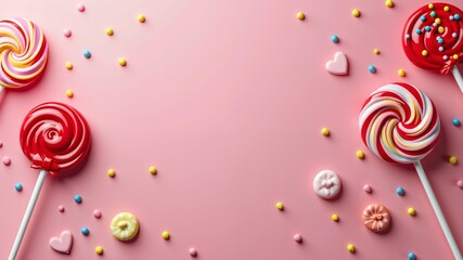 National Lollipop Day sale banner design free space in the center
