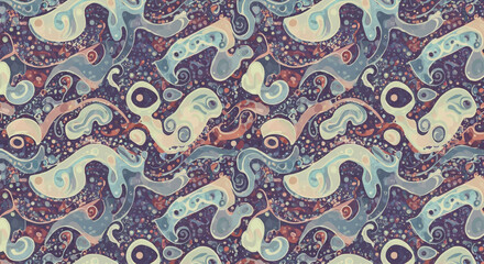 Whimsical and Colorful Abstract Pattern for Artistic Backgrounds and Designs