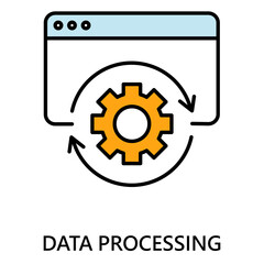 Automated Data Processing and Workflow vector Icon design