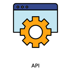 API System Integration and Software vector Icon design