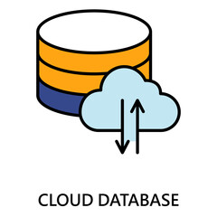 Cloud Hosting and Data Storage vector Icon design