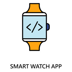 Smartwatch User Interface and App vector Icon design