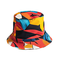 Trendy Bucket Hat with a Bold Energetic Design Isolated on Transparent Background
