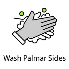 Vector Icon Showing Palmar Hand Washing Technique