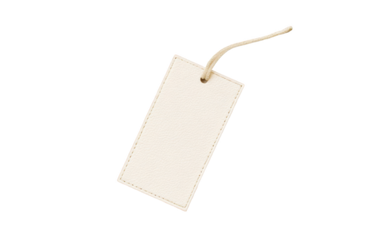 Cream tag isolated on black background On Transparent Background