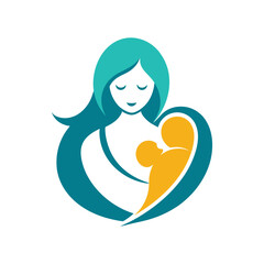 Mother Holding Baby Logo Design for Maternity