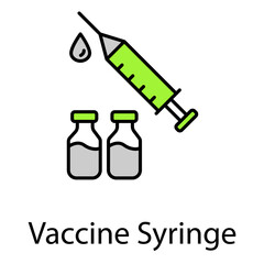 Vaccine Syringe Vector Icon For Immunization