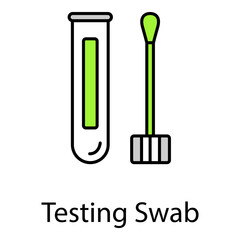 Testing Swab Vector Icon For Medical Use
