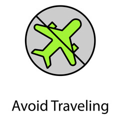 Avoid Traveling Vector Icon Indicating Travel Restrictions