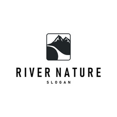 simple natural scenery river logo design simple minimalist logo concept makes it aesthetic and cool suitable for business brands or product symbol templates