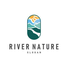 simple natural scenery river logo design simple minimalist logo concept makes it aesthetic and cool suitable for business brands or product symbol templates
