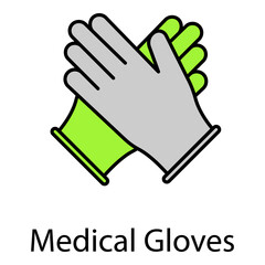 Medical Gloves Vector Icon Representing Protective Handwear