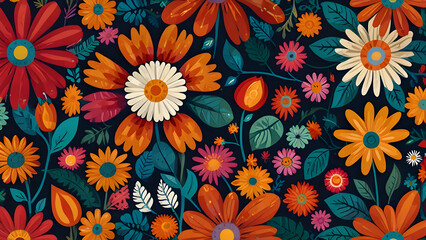 seamless pattern with flowers