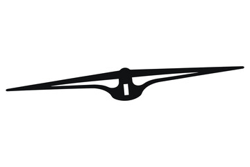 A clean, minimalist, black and white vector graphic of a car windshield wiper.