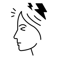 Vector Icon of Person Suffering Headache Pain