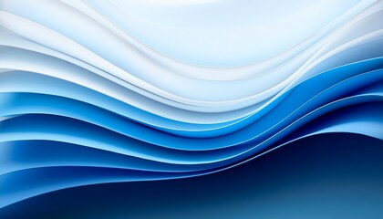 abstract blue and white curved wave layers background design