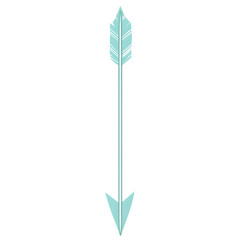Minimalistic Arrow with Elegant Outlines in Pastel Isolated on Transparent Background