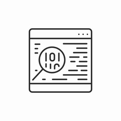 code analysis browser icon sign vector