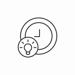 clock with bulb idea time icon sign vector
