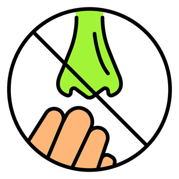 Avoid Touching Nose Cleanliness Vector Icon Design