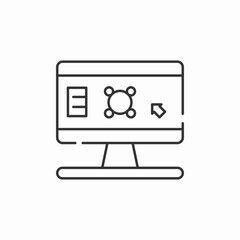 computer molecule arrow display monitor icon sign vector