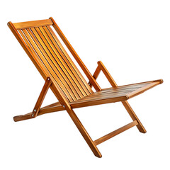 Elegant Modern Wooden Beach Chair with a Refined Fo Isolated on Transparent Background