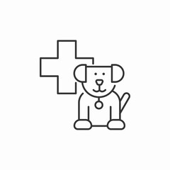 dog and cross symbol veterinary icon sign vector