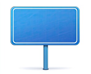 Blank blue road sign