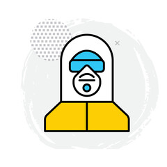 Medical Protective Suit Vector Icon Design