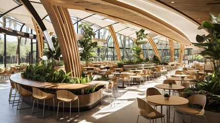 Obraz premium Malaysia inspired modern architecture blending tropical element urban design building feature open space lush greenery sustainable material capturing vibrant culture warm earth tone vibrant green