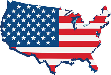 Distressed grunge-style American flag vector illustration - grunge American flag, generative AI